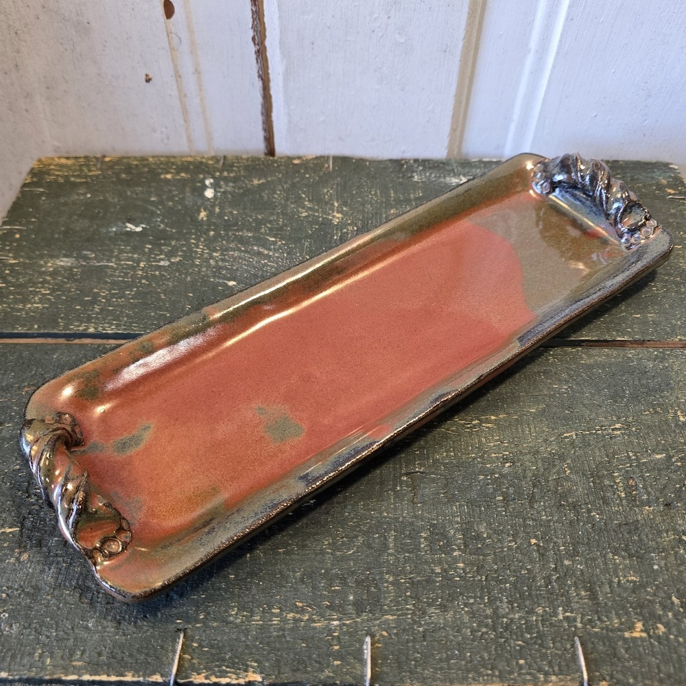 Mud Pie Sisters Studio Pottery Tray Platter Rustic Glazed‎ Ceramic Artisan Dish